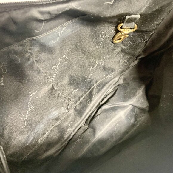 VERA BRADLEY Black Quilted Gold Color Metal Handbag Hobo Style Purse Tote - Picture 9 of 9